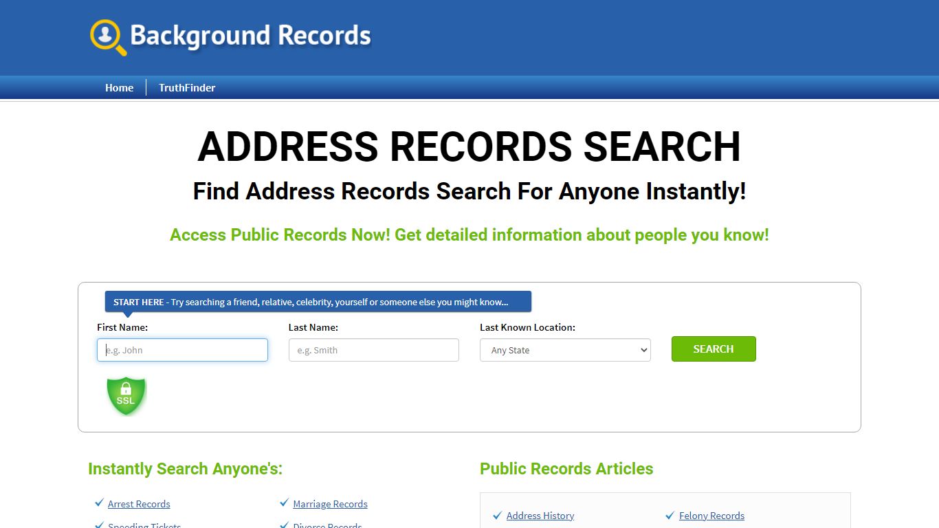 Find Address Records Search For Anyone Instantly!